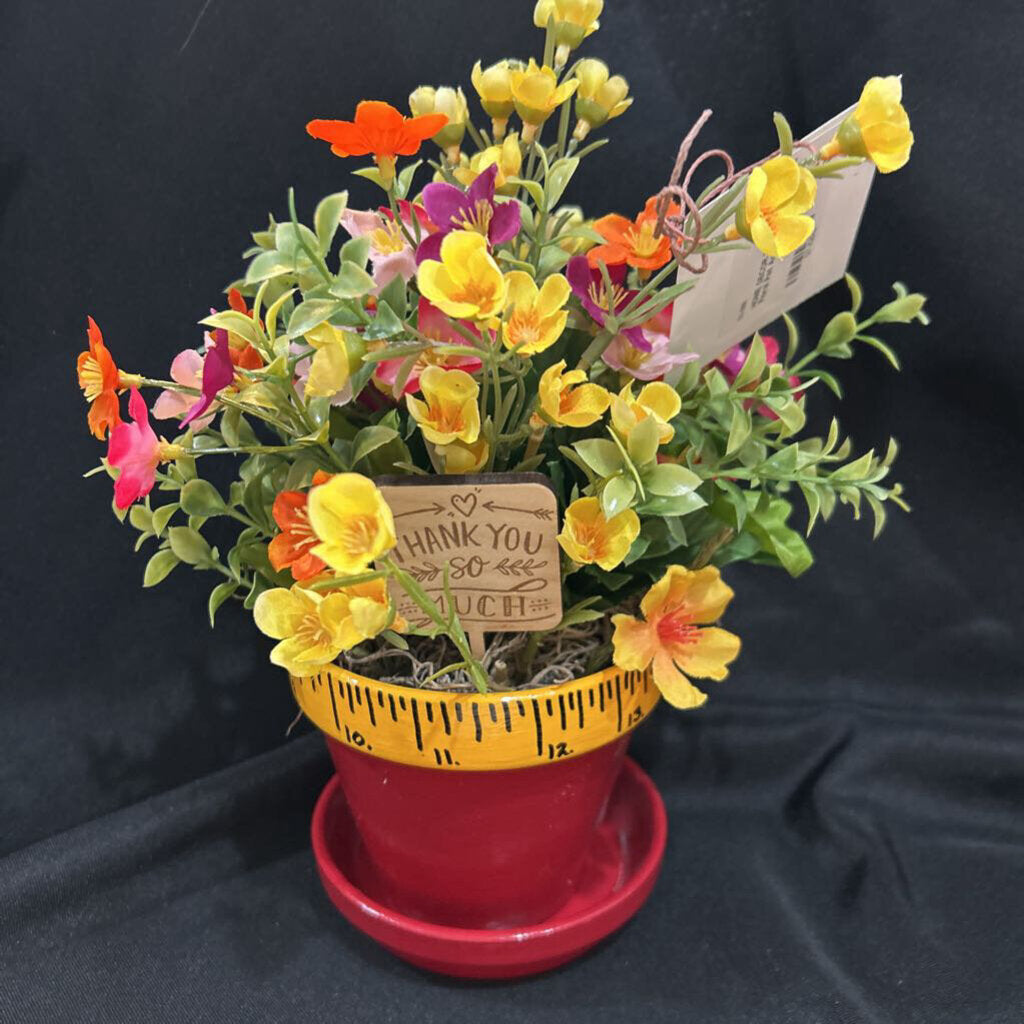 Teacher Ruler Multi Floral Pot Arrangment #1113