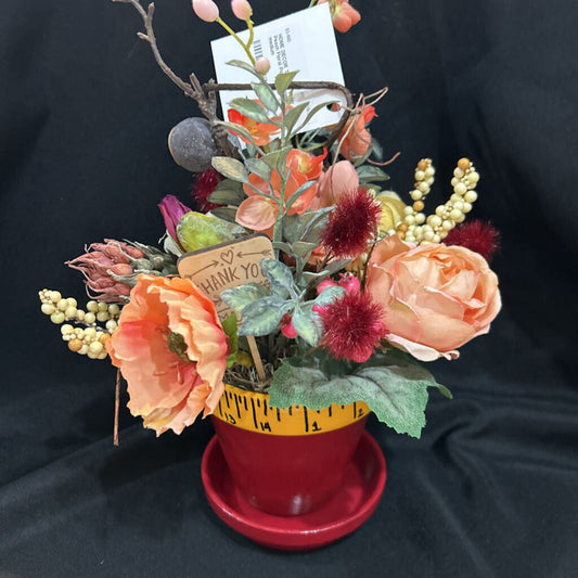 Teacher Ruler Peach Floral Pot