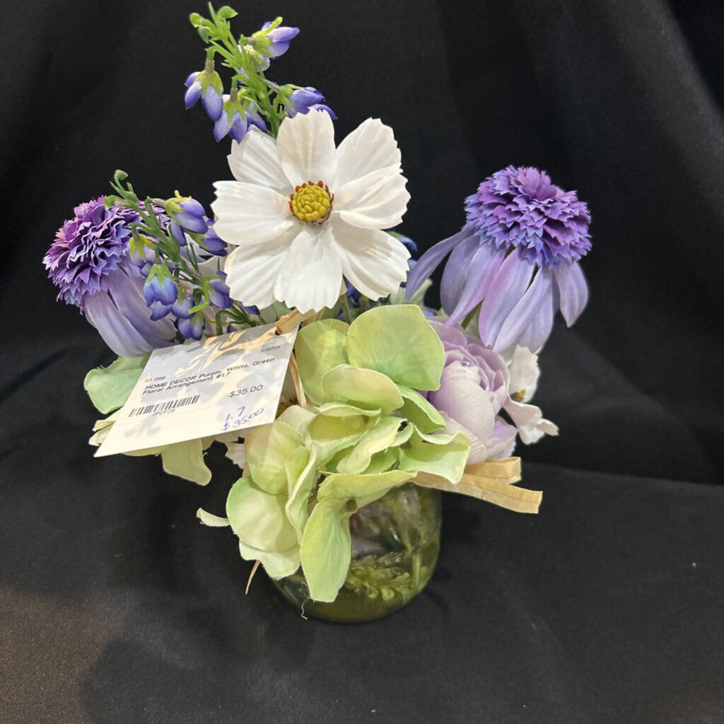 Purple, White, Green Floral Arrangement #1.7