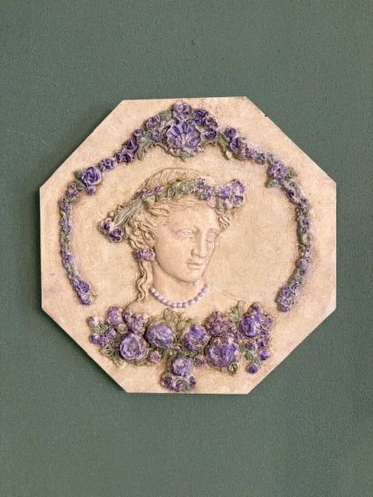 Wall Face Plaque with Purple Accents