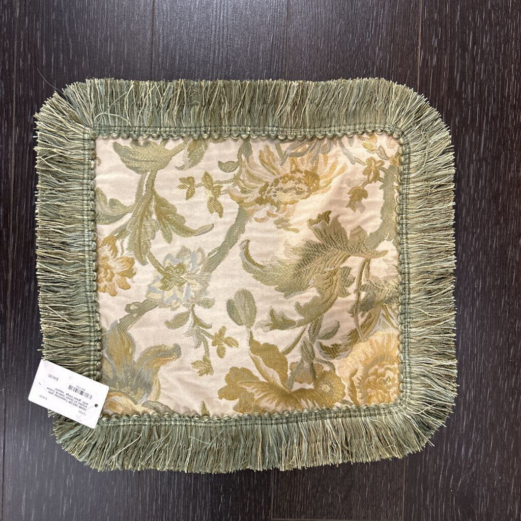 Tapestries with shades of Green, Gold & Cream with green fringe