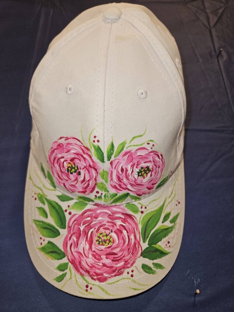 Baseball Cap, Pink Roses