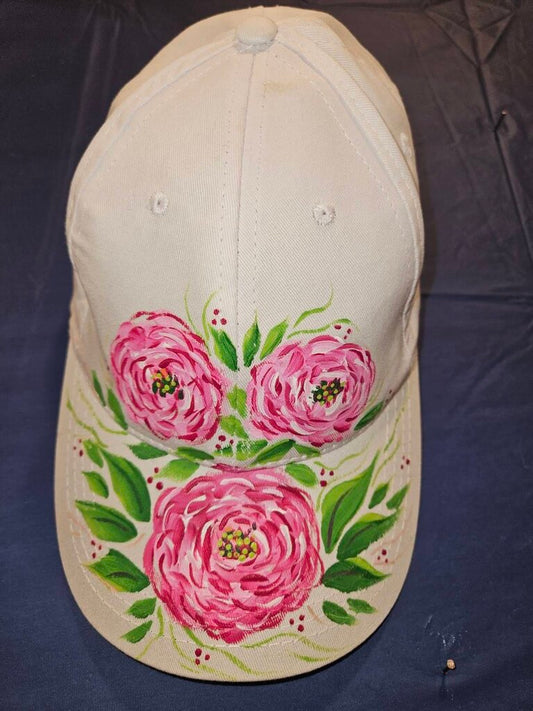 Baseball Cap, Pink Roses