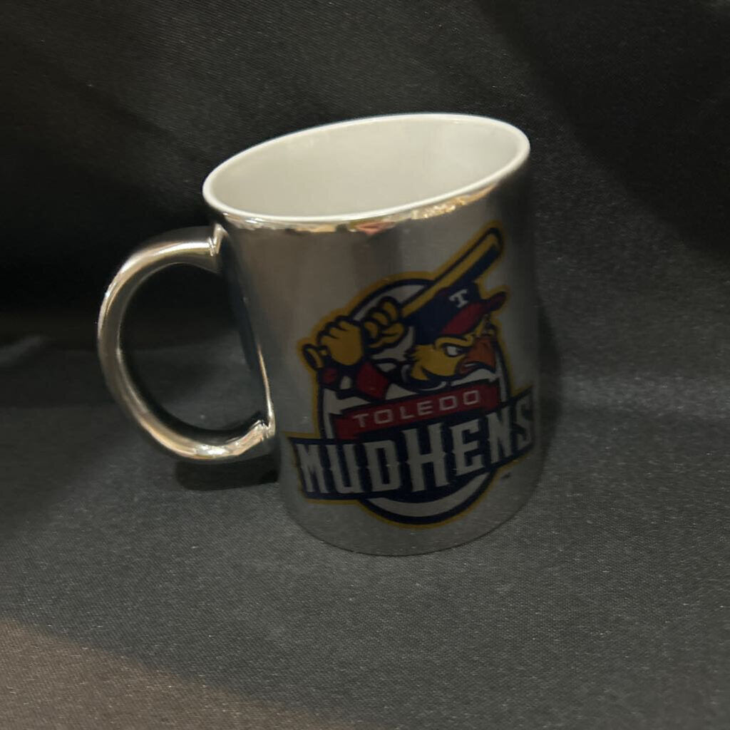 Coffee Mug, Toledo Mudhens shiny silver 11oz