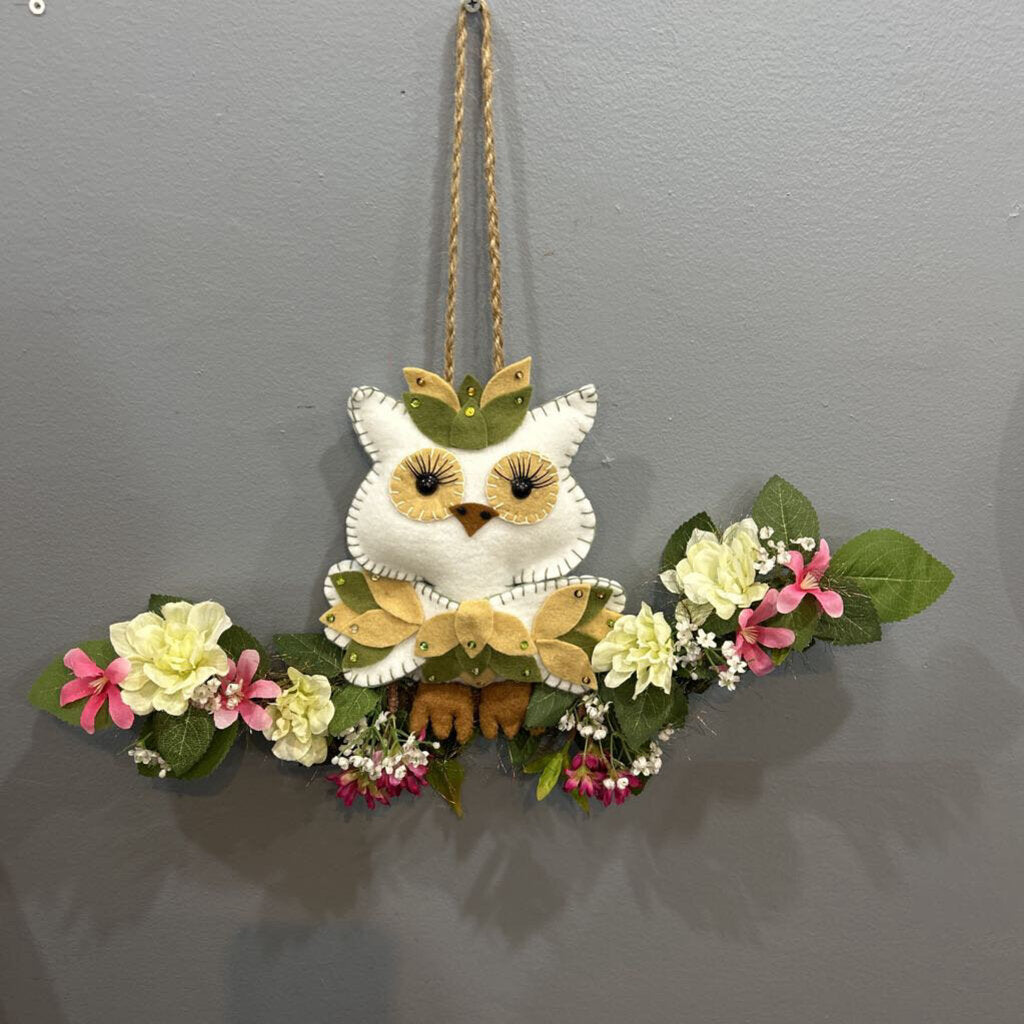 Hanging Owl with florals