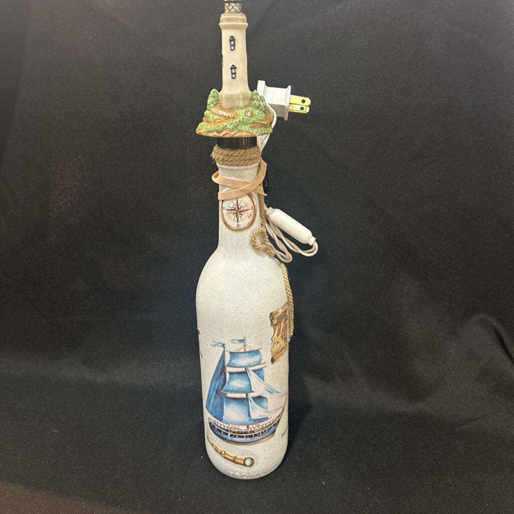 Wine Bottle Lamp Ship & Misc Items - rub on N24