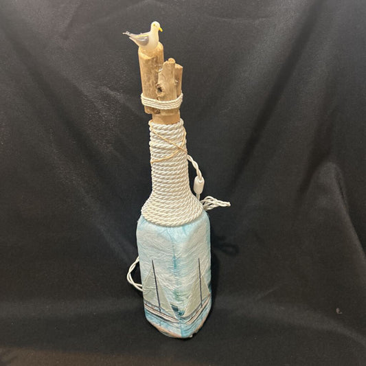 Wine Bottle Lamp Large Sailboat Napkin N22