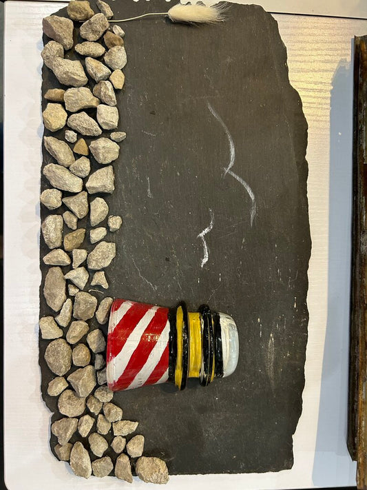 Hand Painted Vintage Insulator On Slate