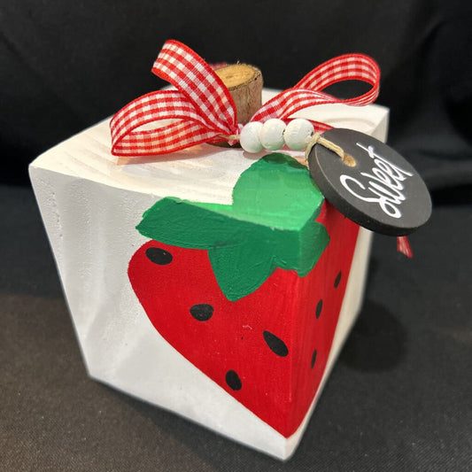 Strawberry 4" block sweet tag