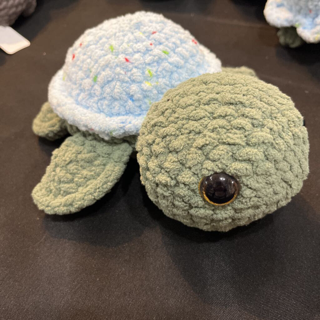 Crochet Green Turtles Blue Shell