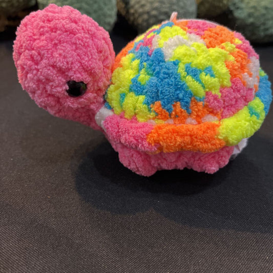 Crochet Pink Tofo Neon Rainbow
