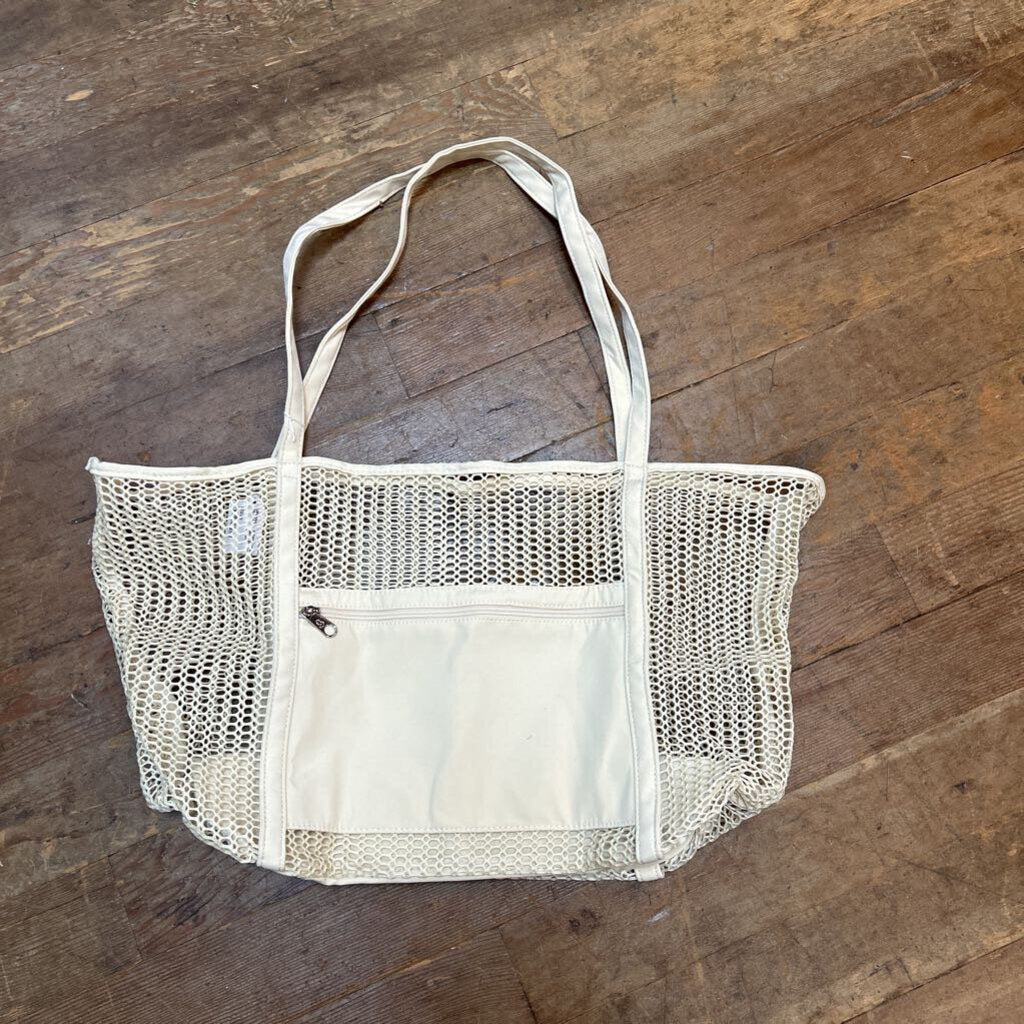 Mesh Beach Bag Cream