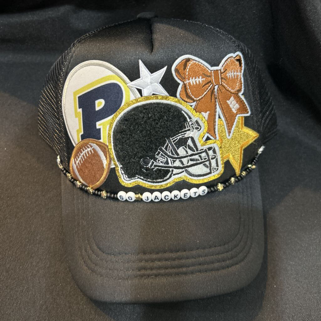 All Black Go Jackets Hat w/Patches