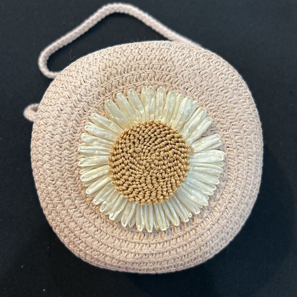 Woven Flower Round Purse