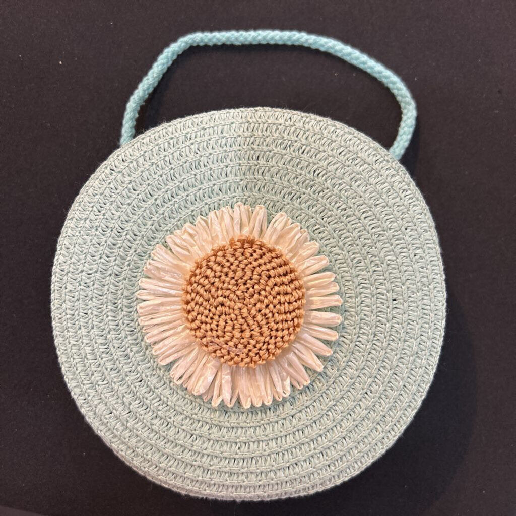 Woven Flower Round Purse