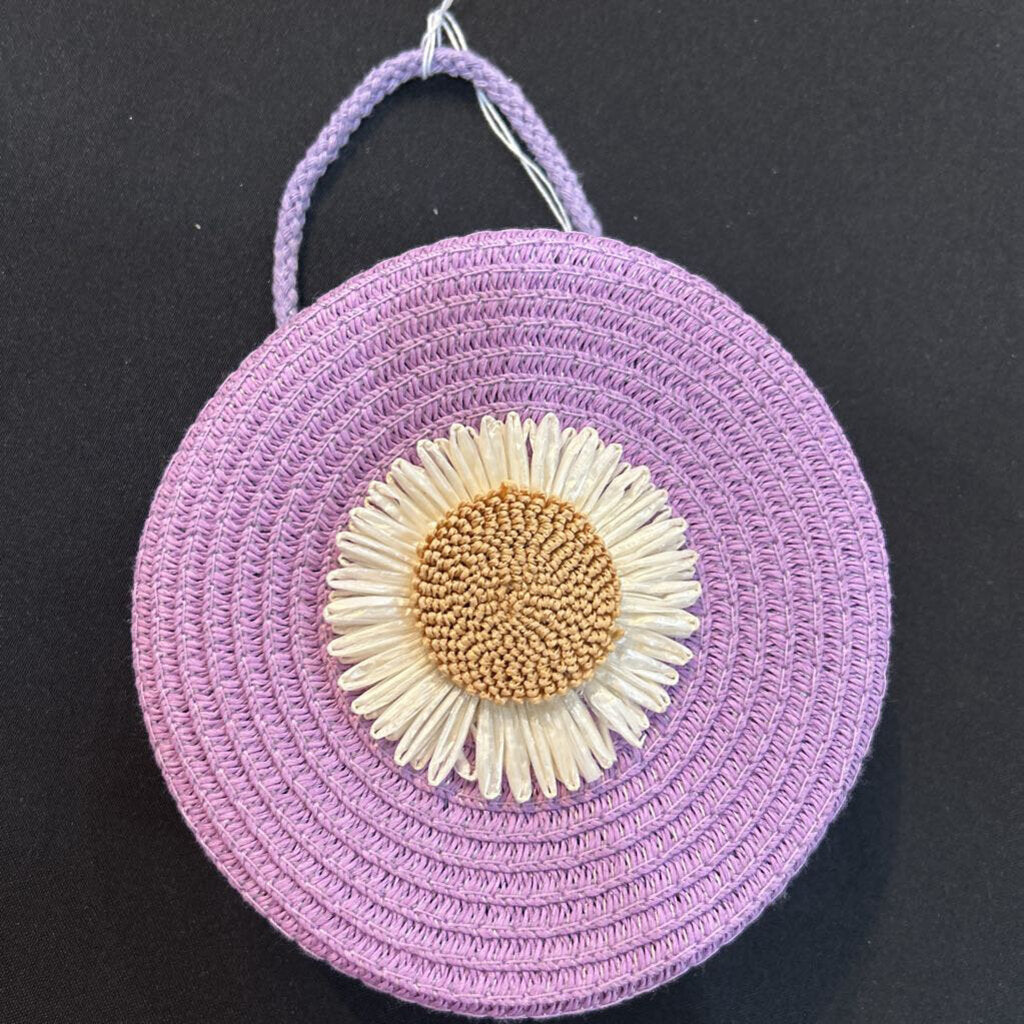 Woven Flower Round Purse