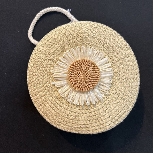 Woven Flower Round Purse