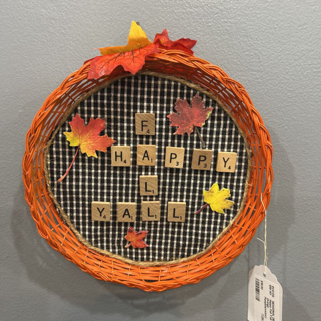 Happy Fall Y'all Orange Pumpkin(wicker)