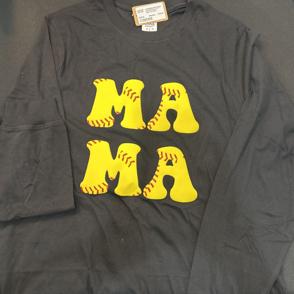 Softball Mama T-Shirt LS