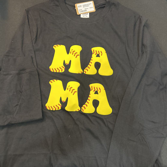 Softball Mama T-Shirt LS