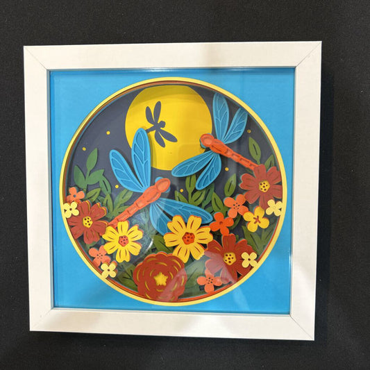 N Dragonflies at Night Shadowbox