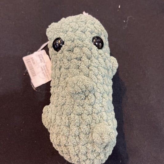 Crochet pickle with eyes