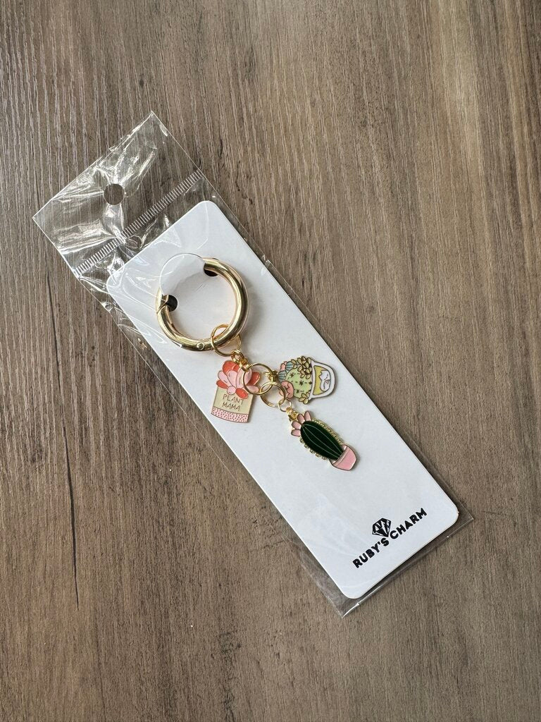 Charm Keychain-Plant Mama Succulent Plants