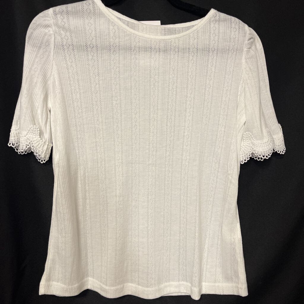 Scalloped Lace Trim Top