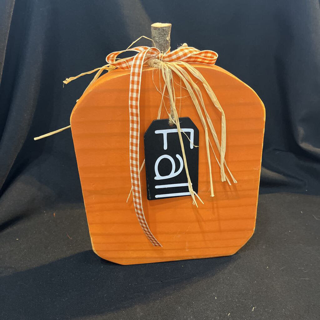 Large Chunky Pumpkin Orange Fall tag
