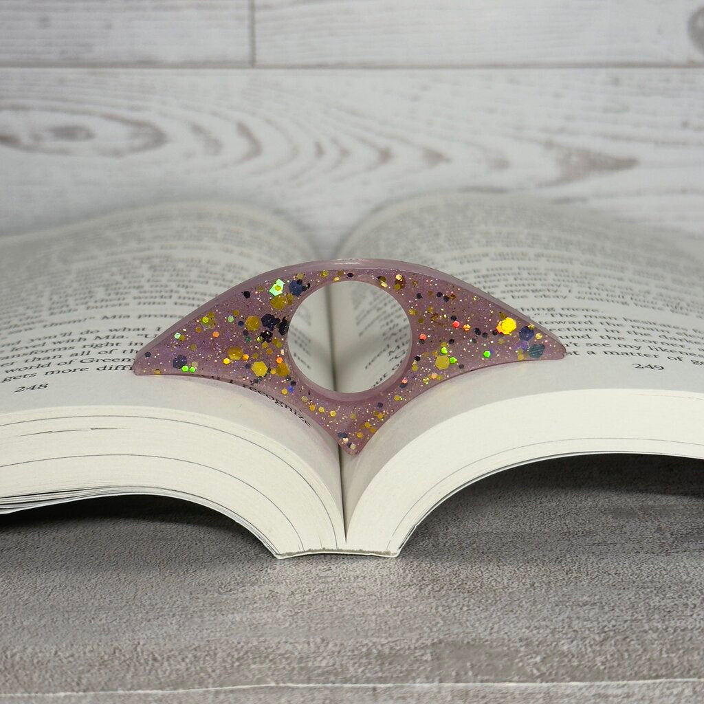 Lavender Glitter Resin Book Page Holder