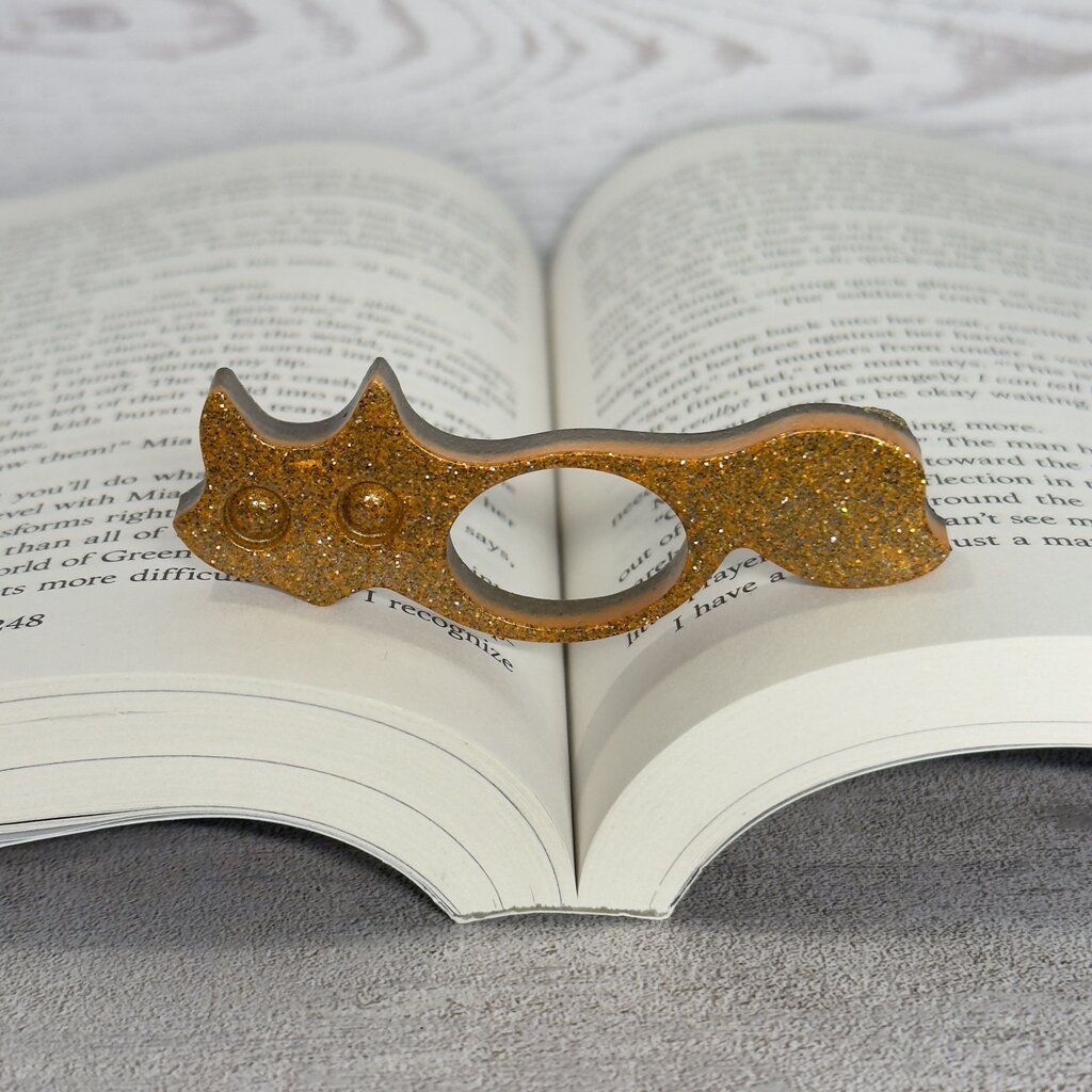 Gold Glitter Resin Fox Book Page Holder