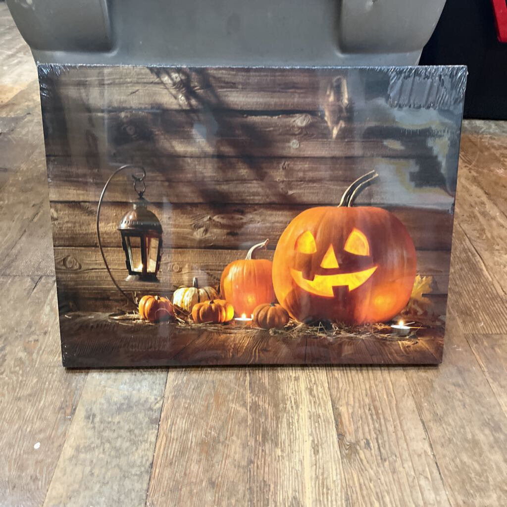 Jack O'Lantern Light up Framed Canvas w/Remote