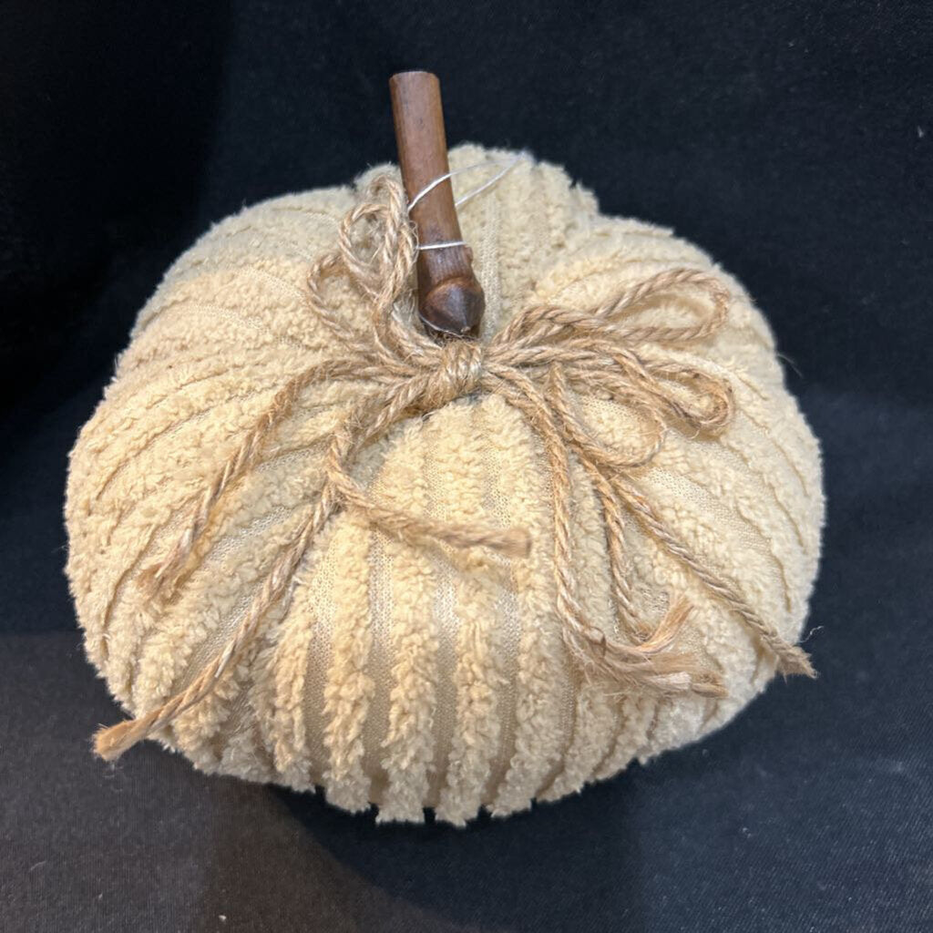Cream Chenille Pumpkin 6"