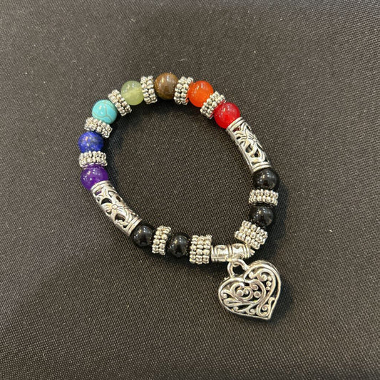 MJ 7 Charms Bracelet with Heart