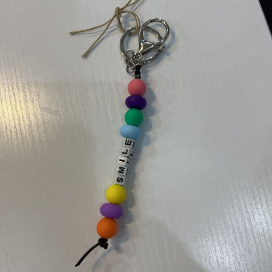 Silicone Bead Smile Keychain