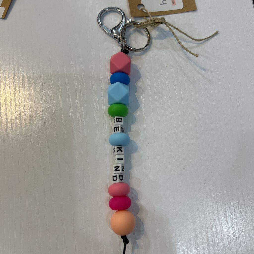 Silicone Bead Be Kind Keychain