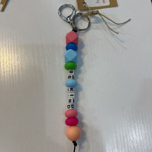 Silicone Bead Be Kind Keychain