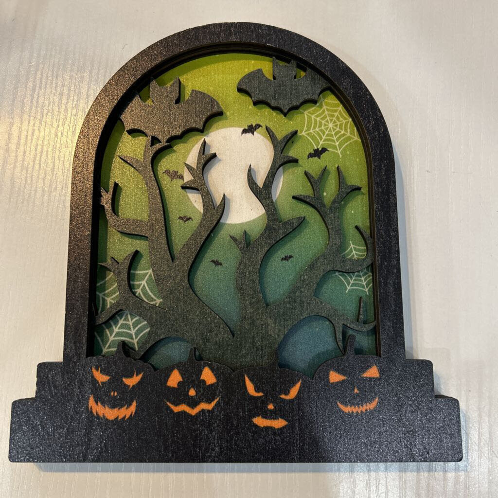 Spooky Tree 3D Layered Sign