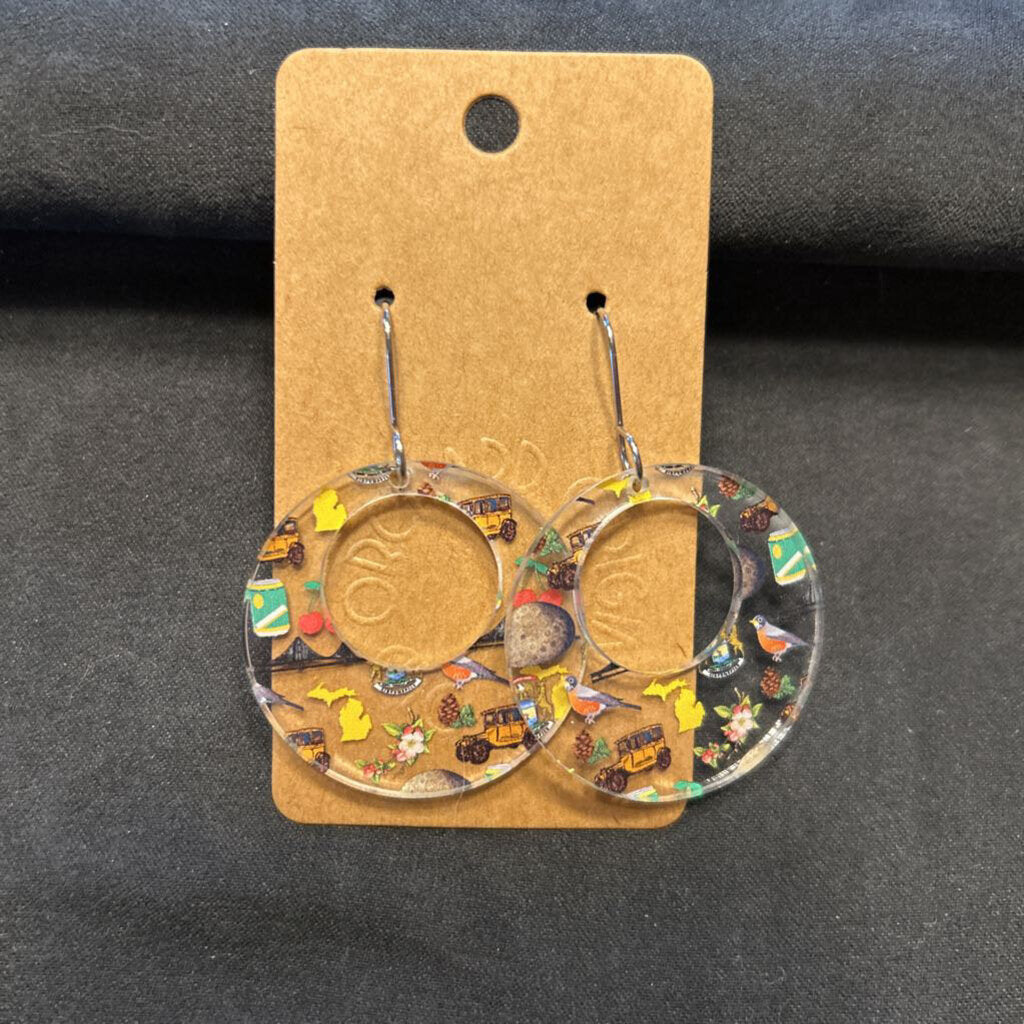 Michigan Love Large Circle Earring