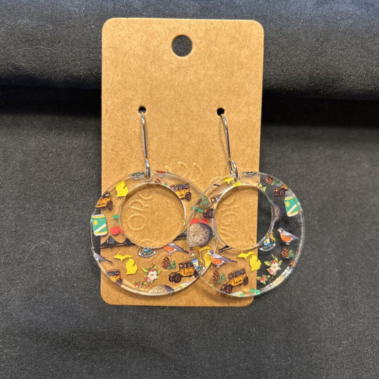 Michigan Love Large Circle Earring