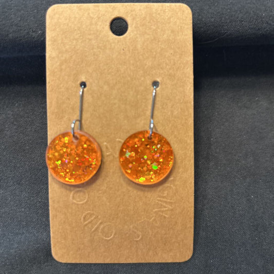 Orange Holographic Sparkle Petite Earring