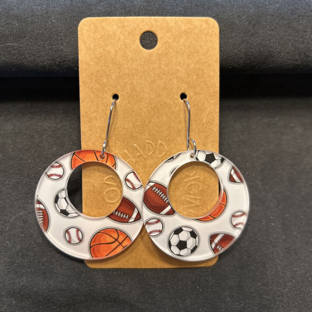 Sport Balls Large Circle Earring