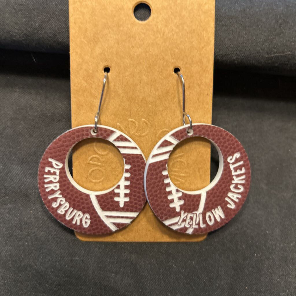 Pburg Football Earrings