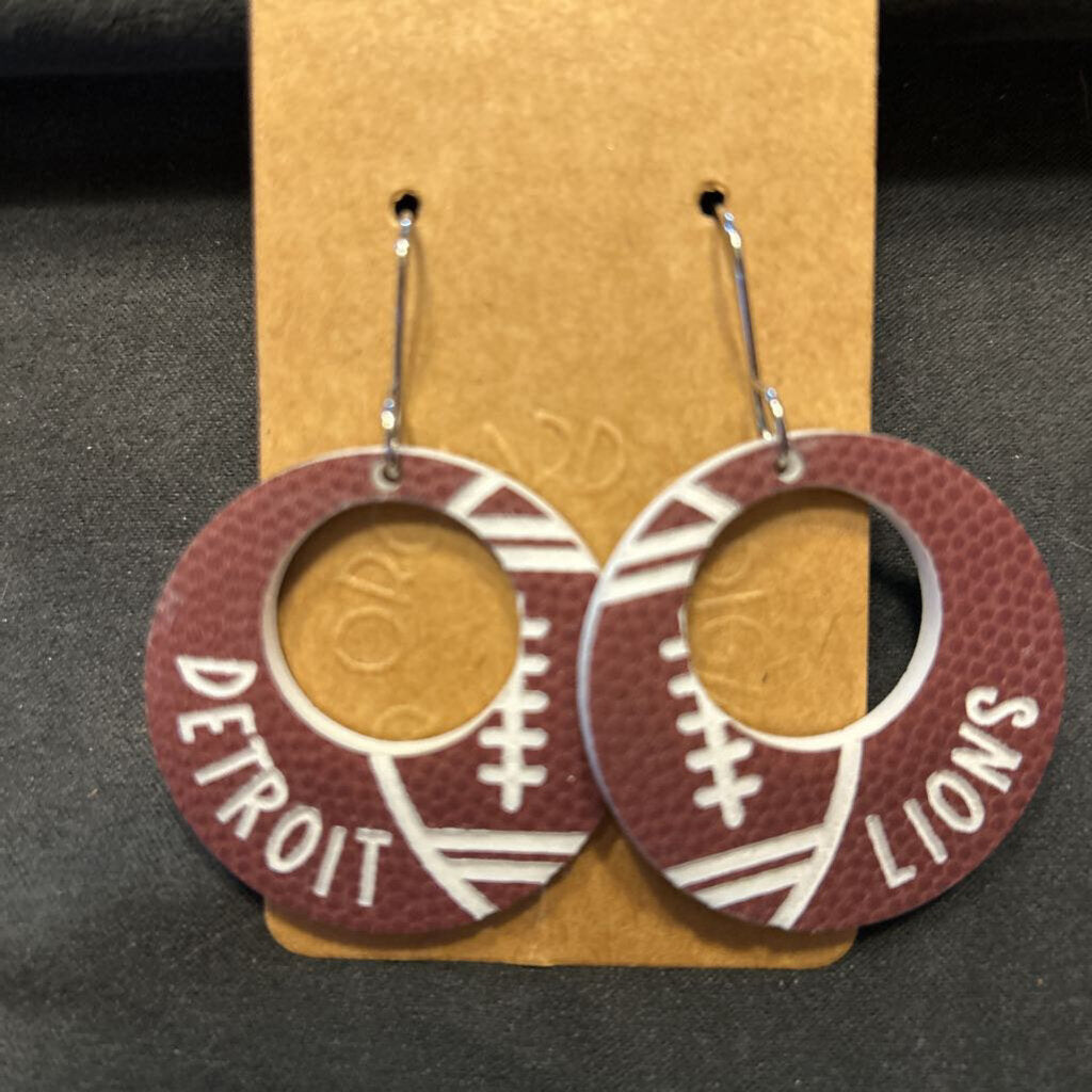 Detroit Football Earrings