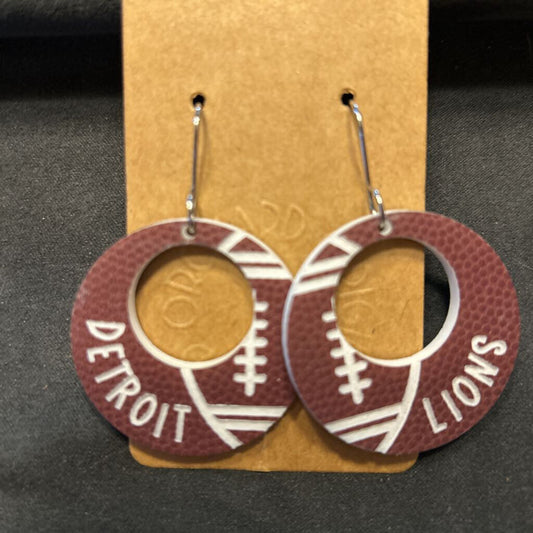 Detroit Football Earrings