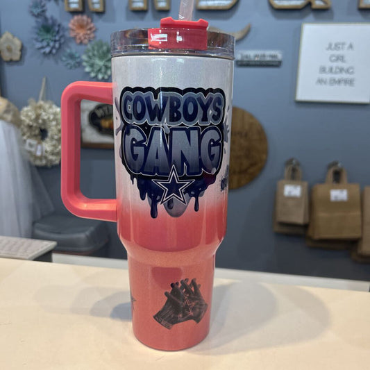 Cowboys Gang 40oz Pink Ombre Shimmer