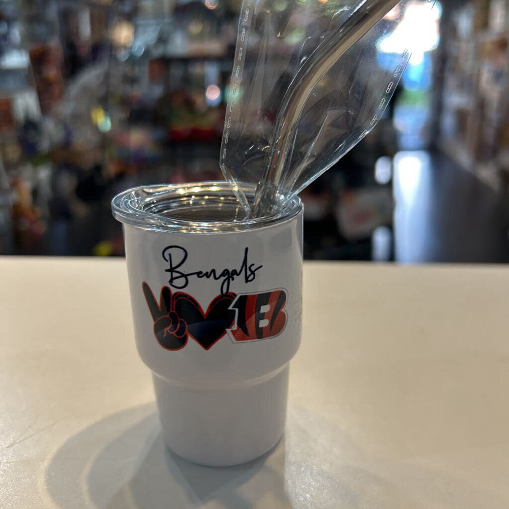 Cincy Bengals Peace Love 3oz mini