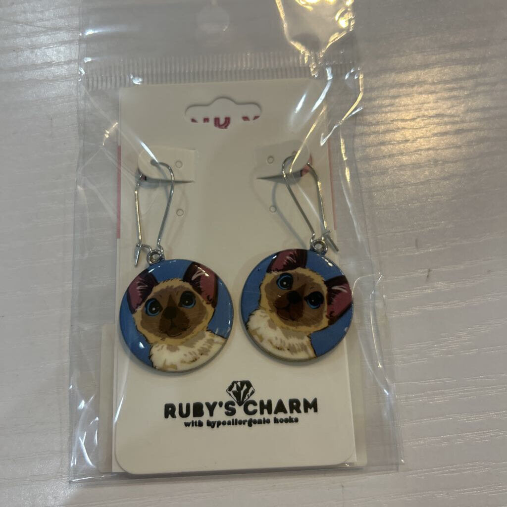 Blue Siamese Cat Hypoallergenic Hooks