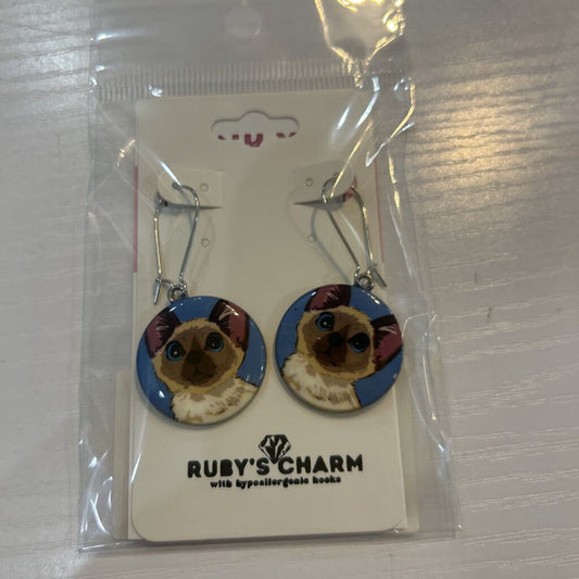 Blue Siamese Cat Hypoallergenic Hooks