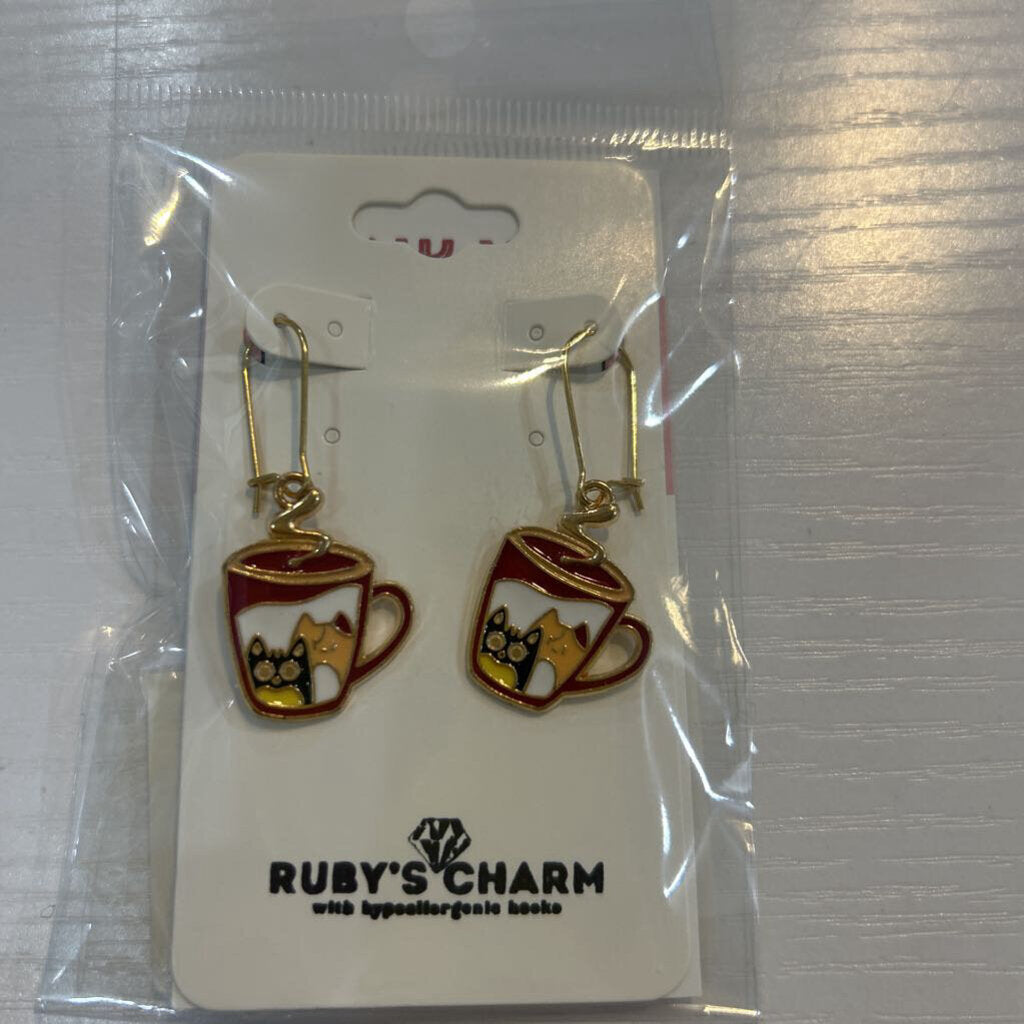 Cats in Coffee Cup Hypoallergenic Hooks